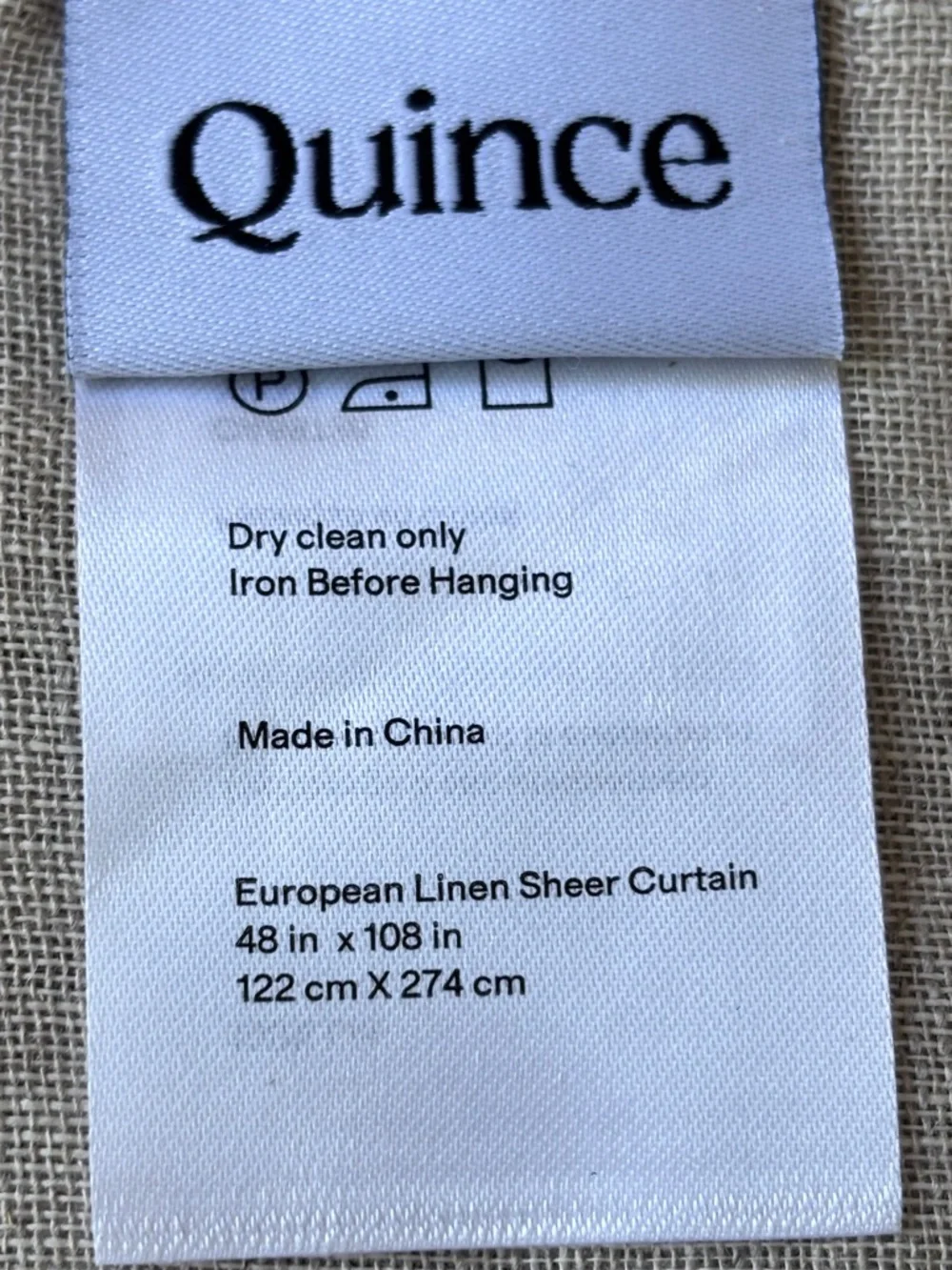 Quince European Linen Sheer Curtain Panels Flax 48x108 Set of 2 NWT